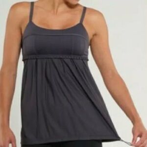 Womens Lululemon Pritti Ruffle Babydoll Tank Top Black Athletic Tank Top Size 8
